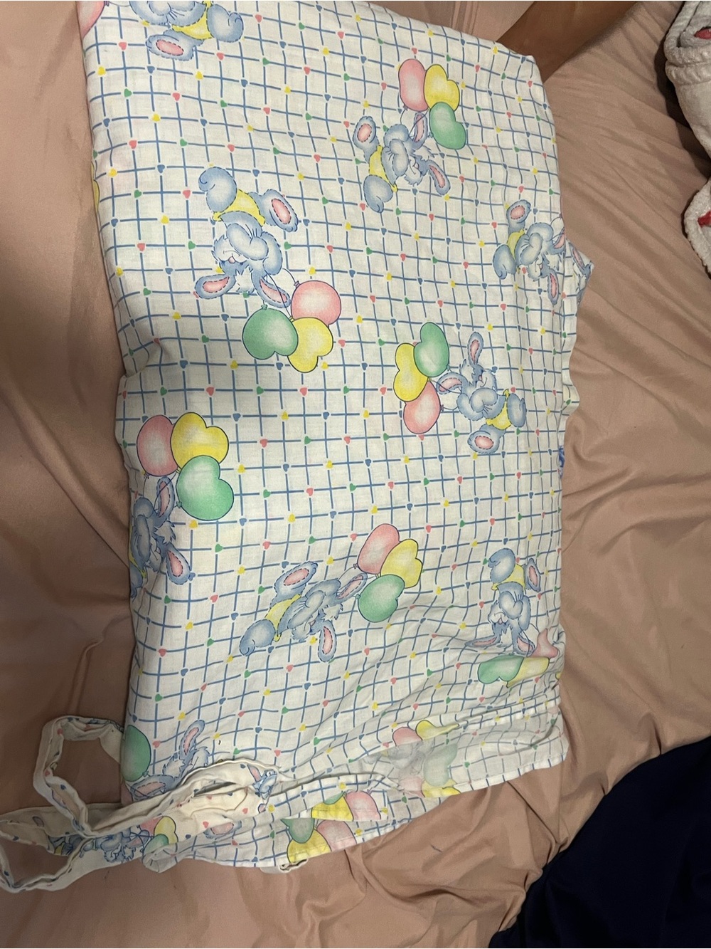 80s Vintage Pastel Bunny Sheet Set 2 Pieces
